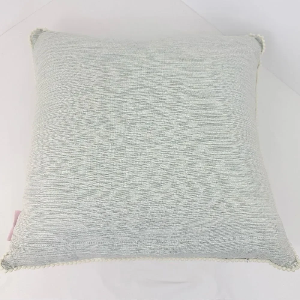 Spring Gatherings Three Bunny Light Blue Textured Seasonal Easter Accent Pillow